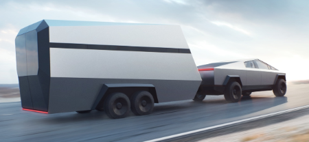 The Cybertruck towing a trailer